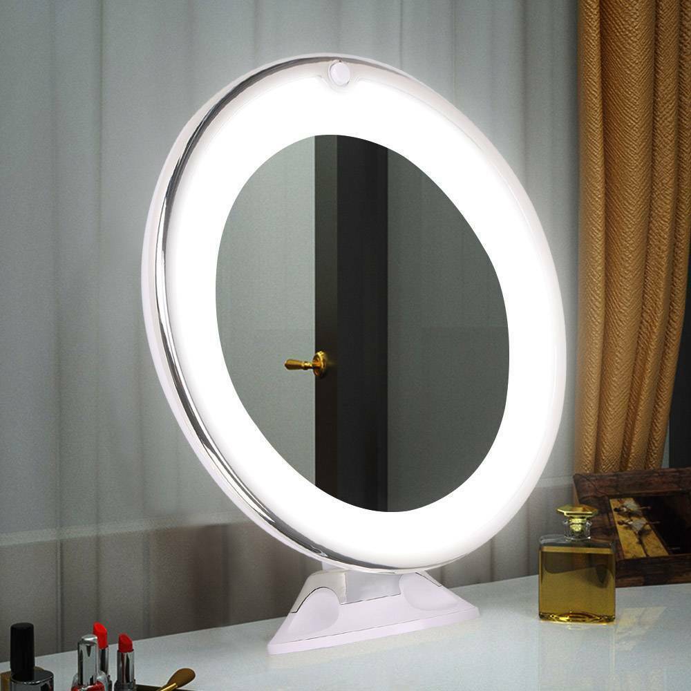 ConcaveGlow | 10x Magnifying LED Vanity Mirror 360° Rotation with Lights