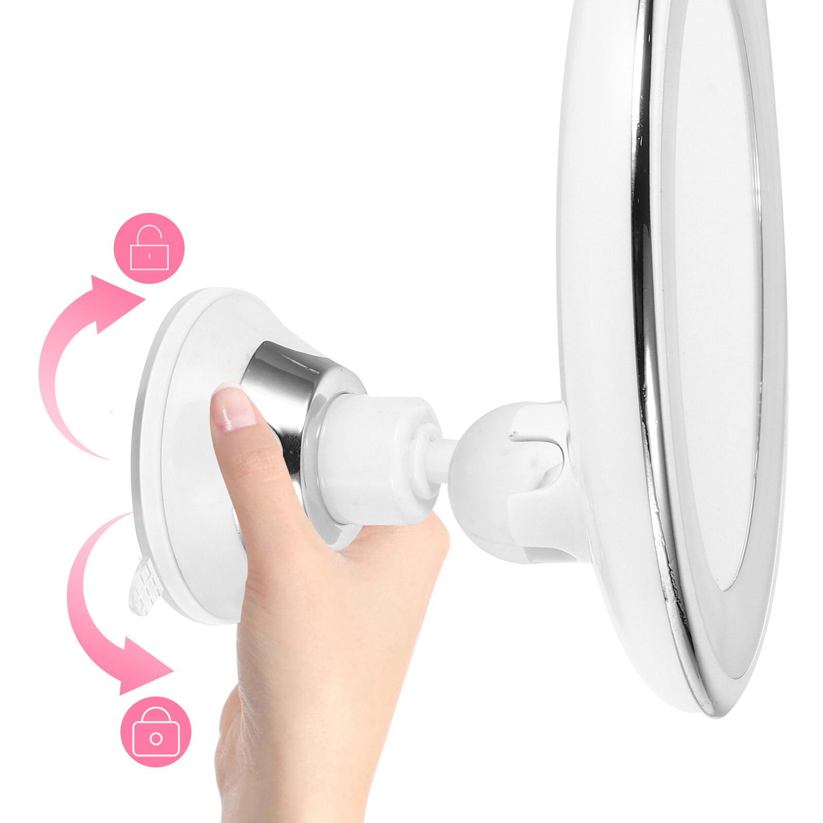 ConcaveGlow | 10x Magnifying LED Vanity Mirror 360° Rotation with Lights