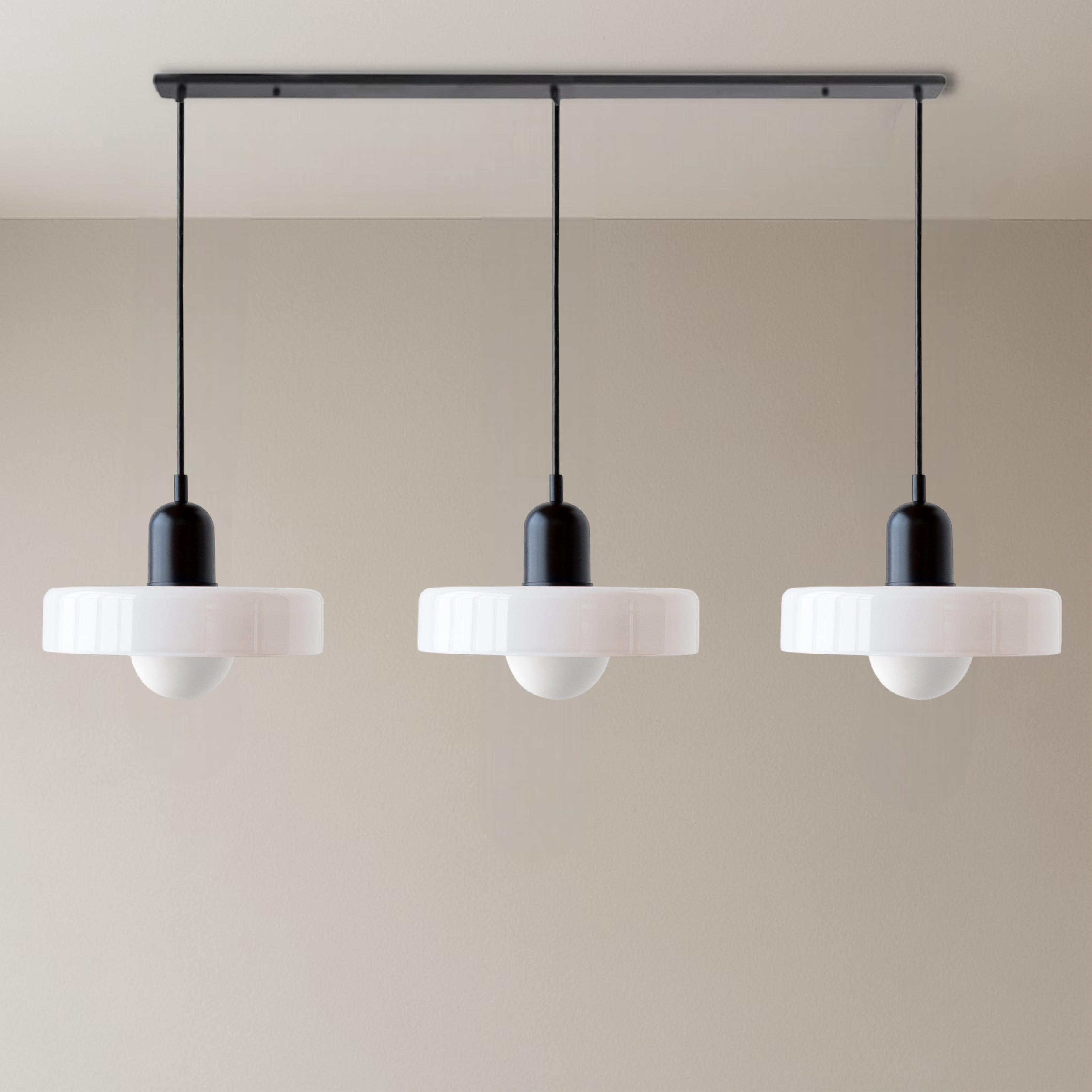 SoftGlow | 3-head Bauhaus Colored Glass Pendant Lamp