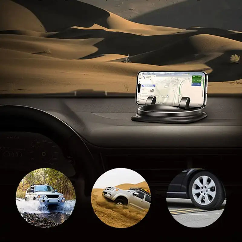 360° Rotating Car Phone Holder | Adjustable Dashboard and Air Vent Mount for Cell Phones 4-6.5 Inches