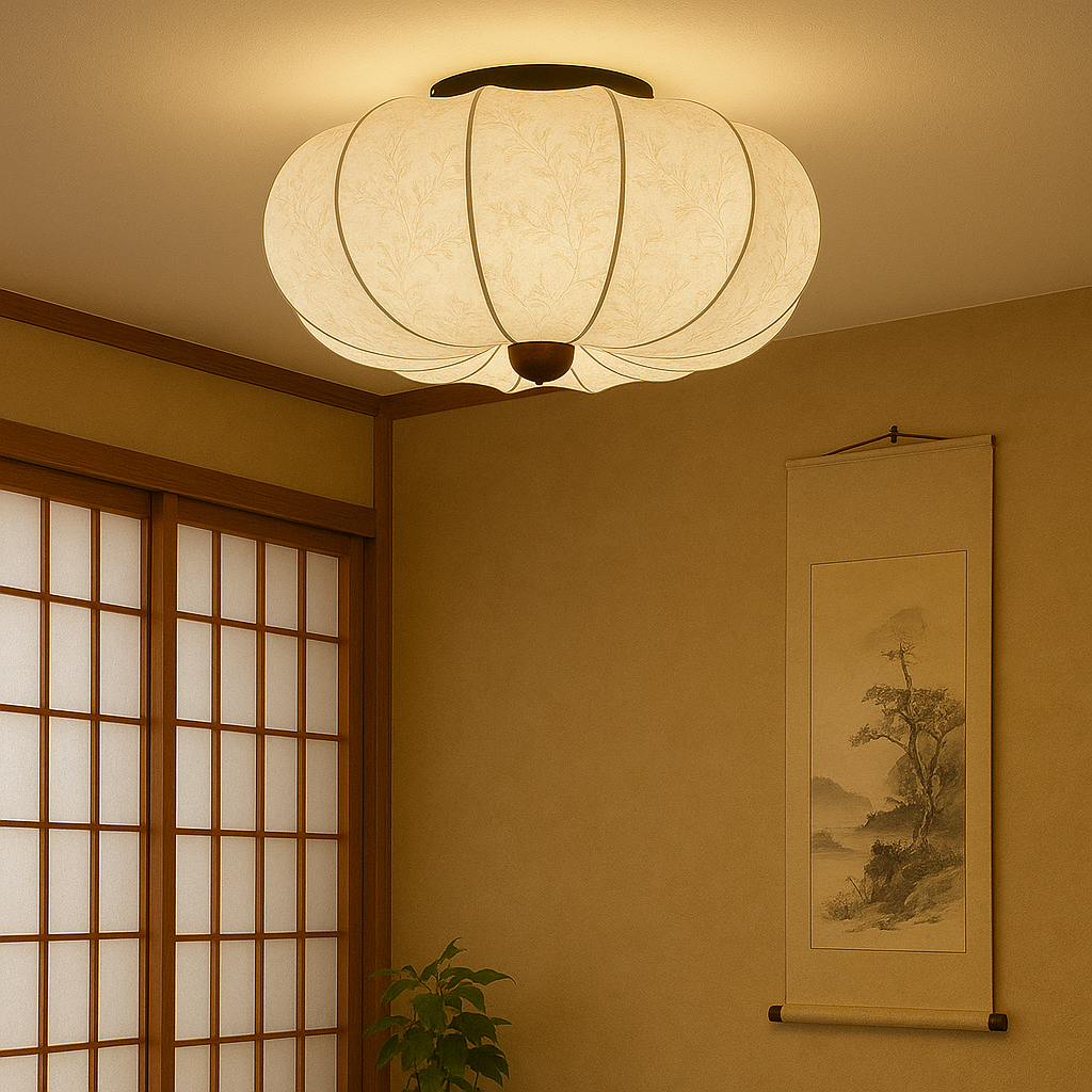 Ambrya | Retro-Inspired Silk Ceiling Lamp with Medieval Design