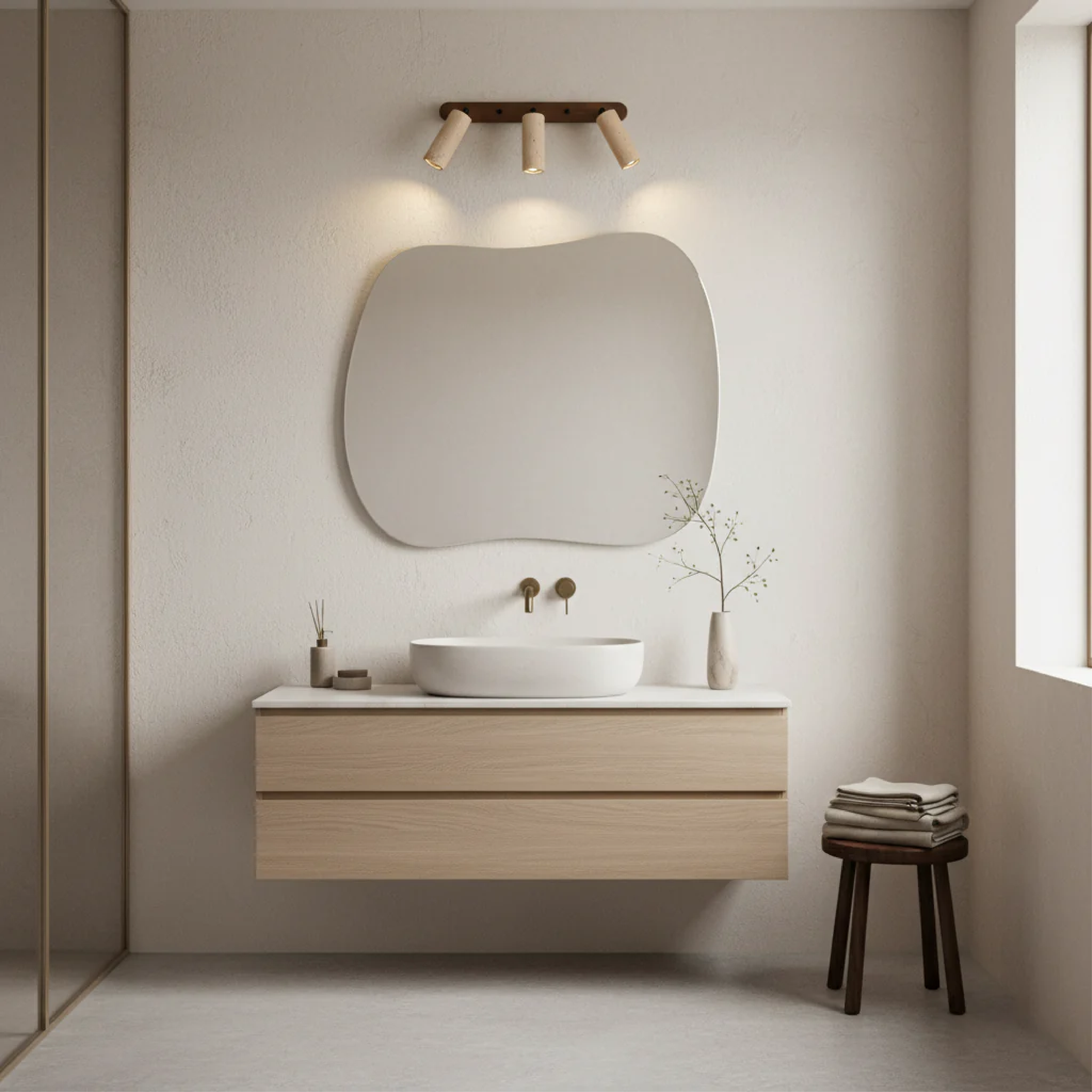Aurivon | Travertine Swivel Wall Lamp with a Touch of Retro Charm