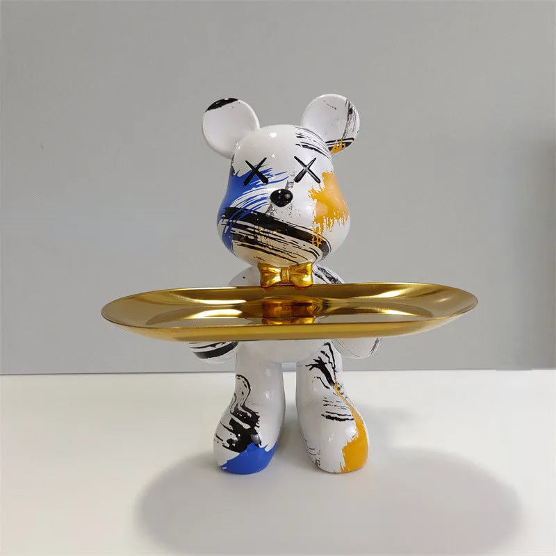 BearServe | Decorative Bear Sculpture with Tray