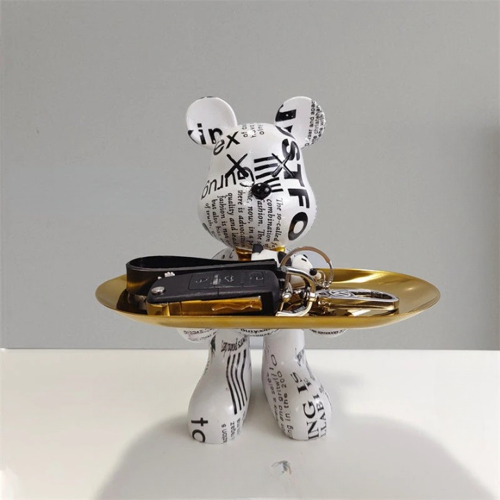 BearServe | Decorative Bear Sculpture with Tray