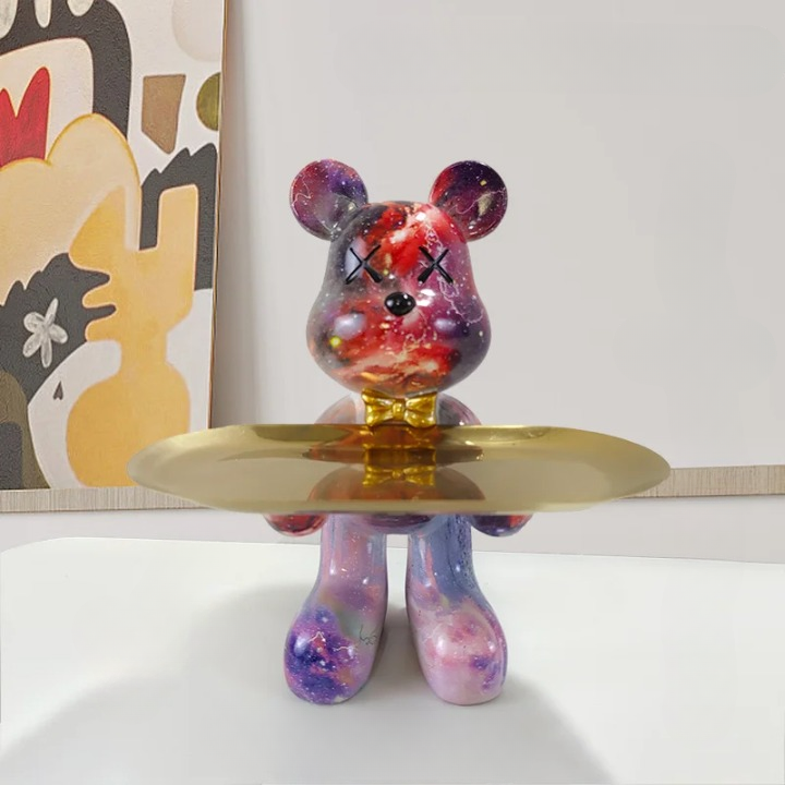 BearServe | Decorative Bear Sculpture with Tray