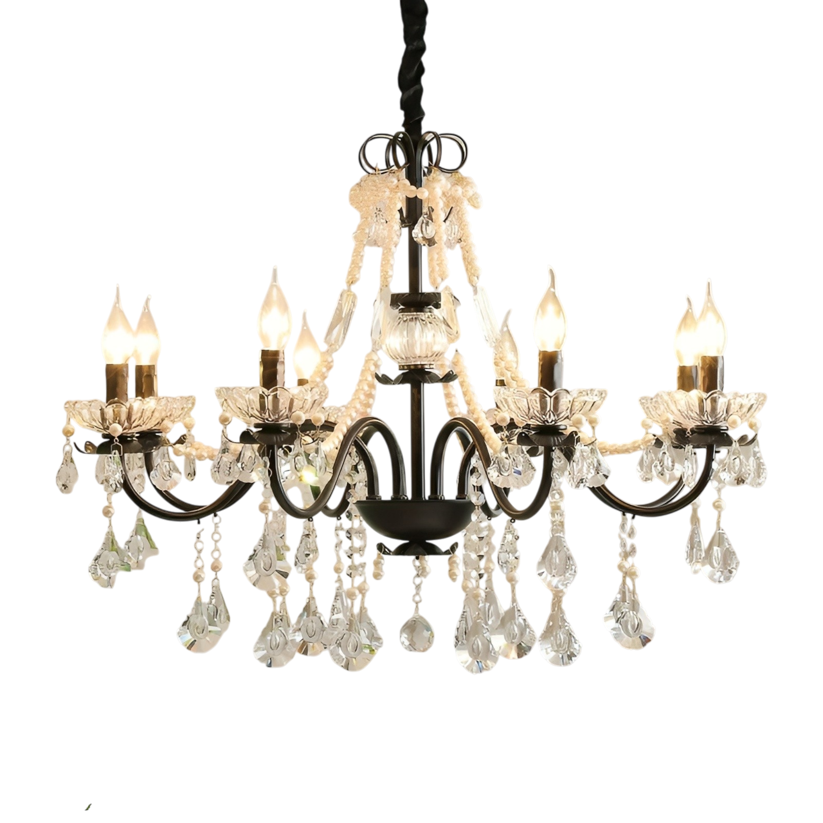 Iris | Black Crystal French Chandelier