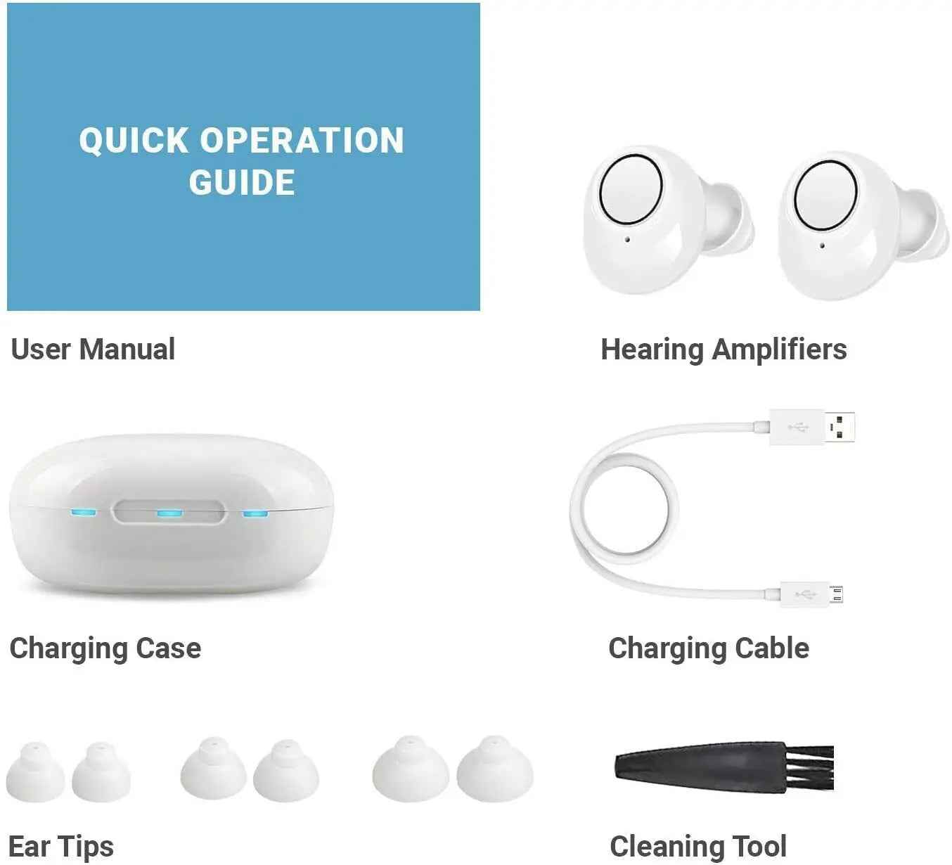 Bluetooth Hearing Aids with App Control | Rechargeable, Compact Design for Enhanced Sound Clarity and Multiple Listening Modes
