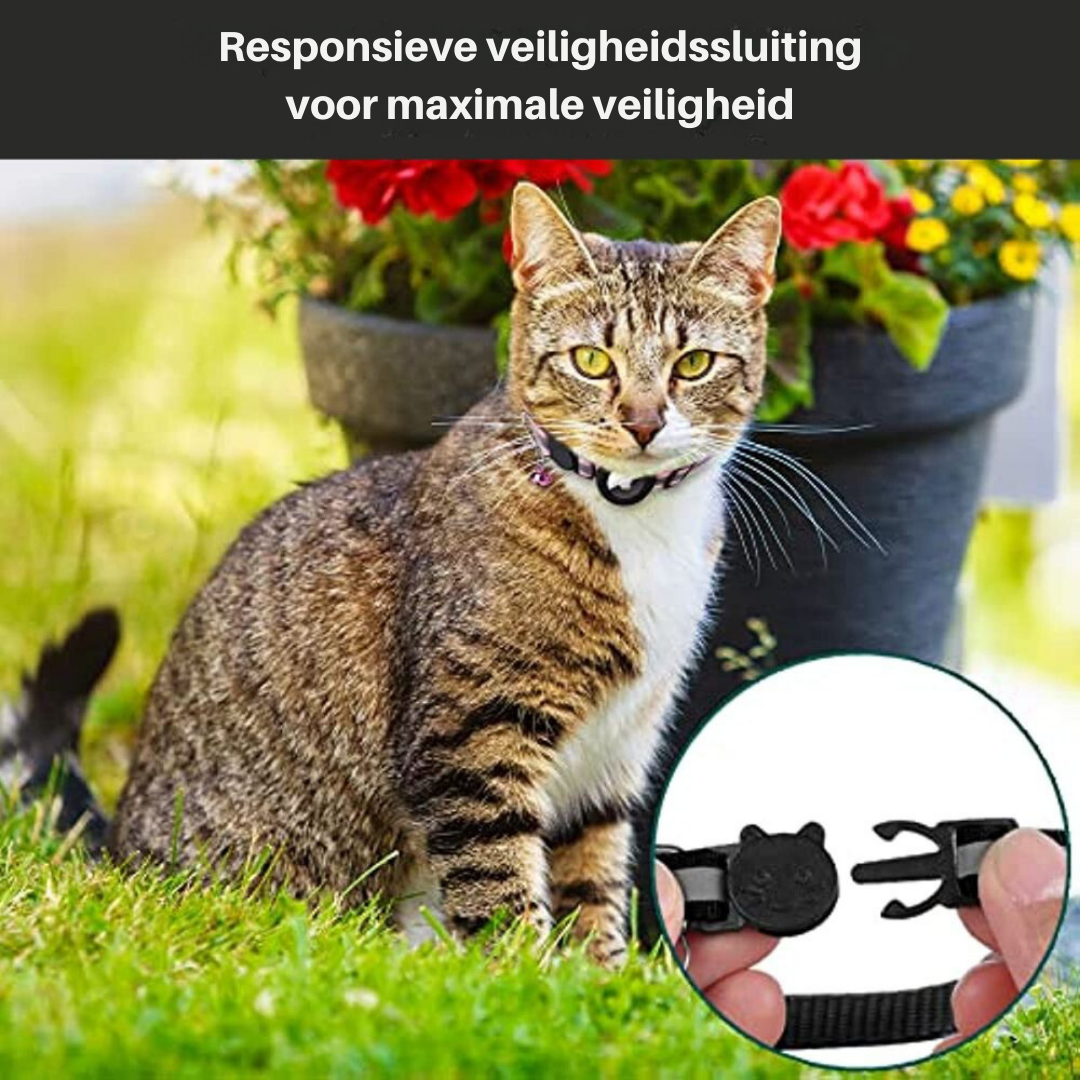 PetJoy | Cat GPS Tracker Collar with Quick Release Closure and Reflective Design for Enhanced Night Visibility