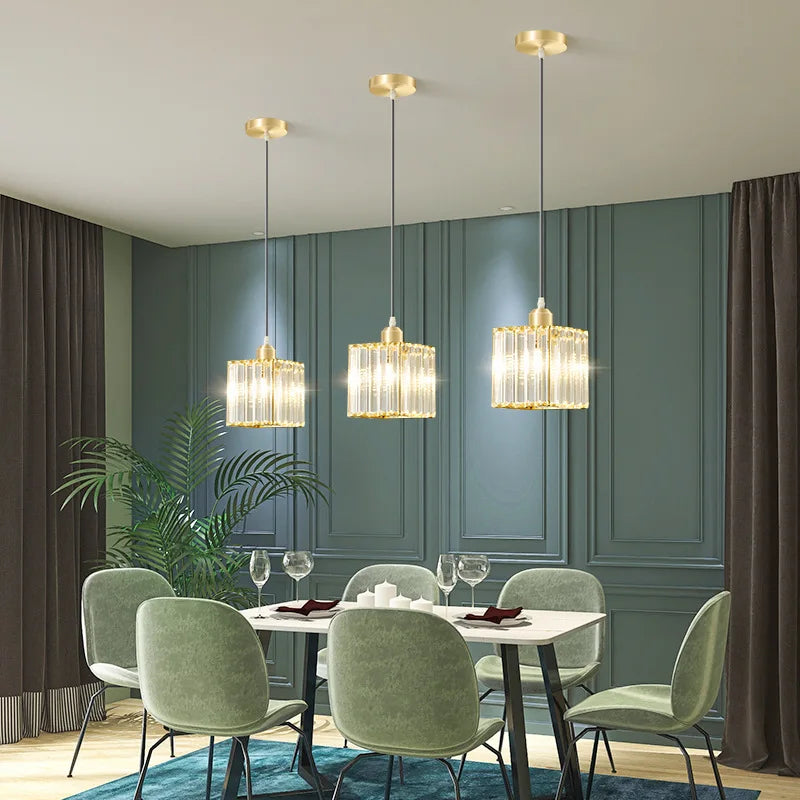 CrystalHaven | Minimalist K9 Crystal Pendant Lamp