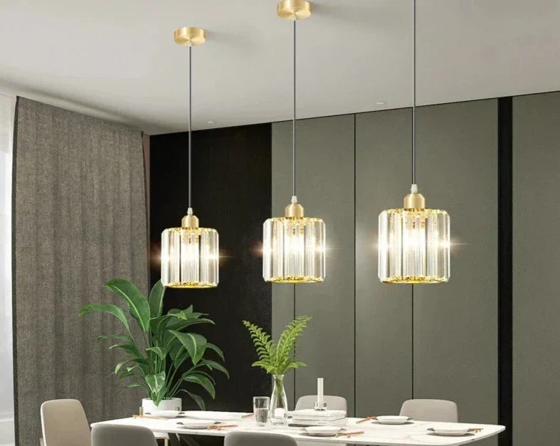 CrystalHaven | Minimalist K9 Crystal Pendant Lamp