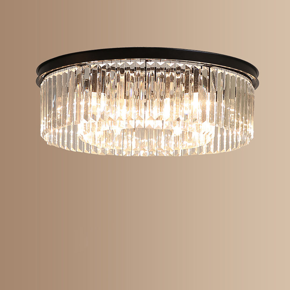Clarune | Minimalist Crystal Flush Ceiling Light for Living Room