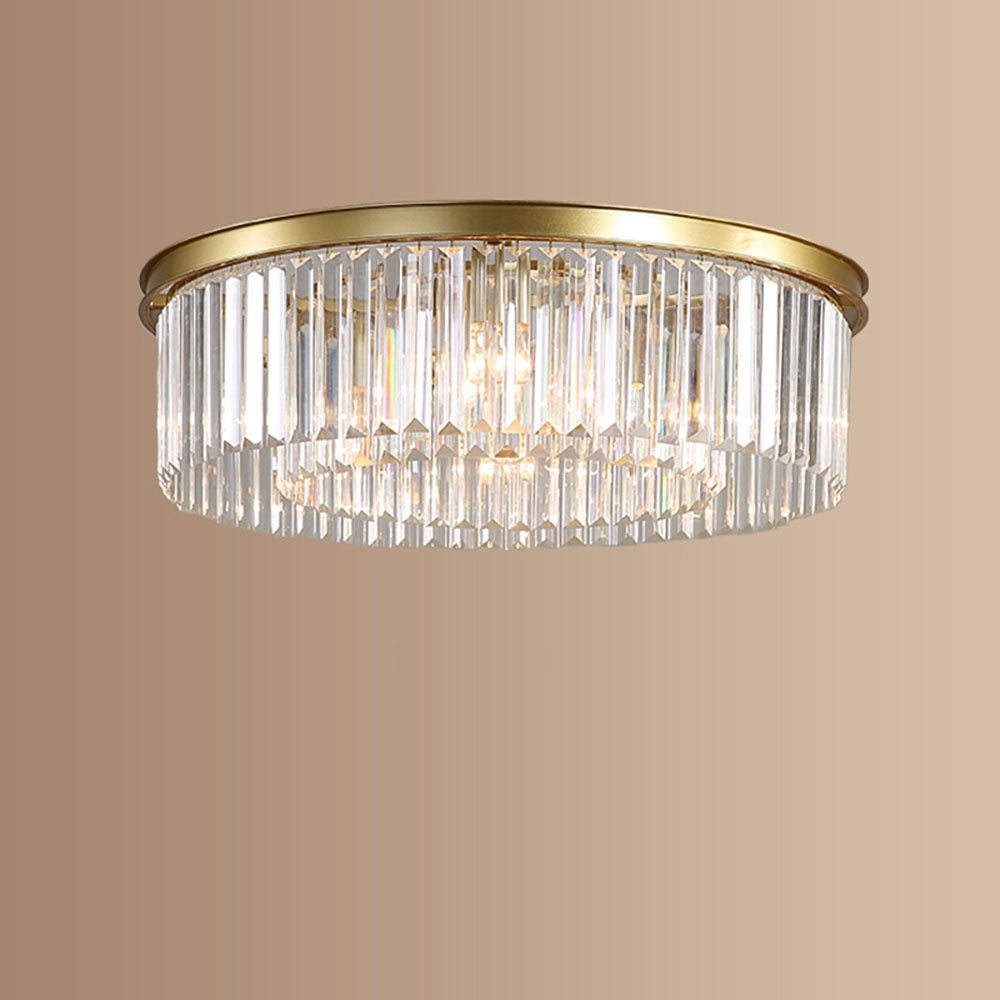 Clarune | Minimalist Crystal Flush Ceiling Light for Living Room
