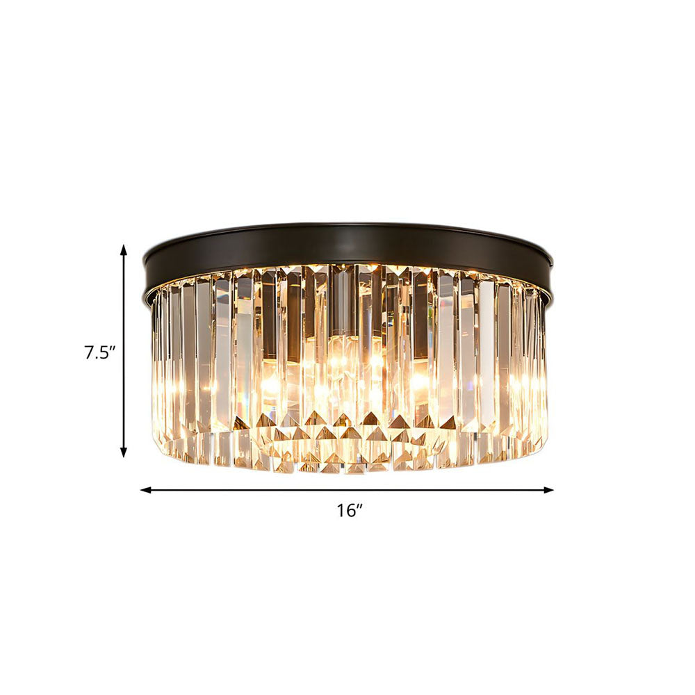 Clarune | Minimalist Crystal Flush Ceiling Light for Living Room