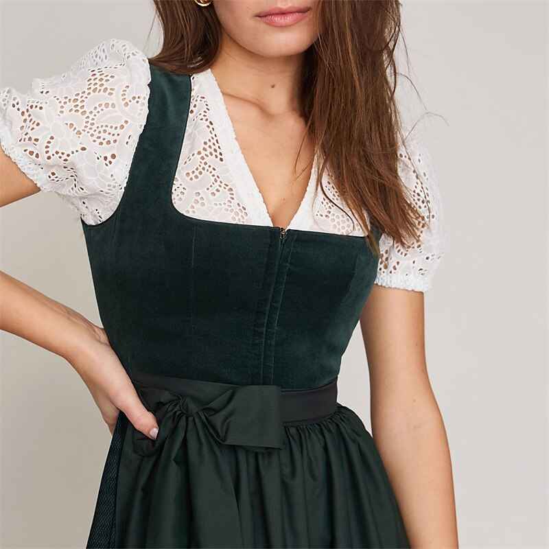 Dirndl for Women in Dark Green – Oktoberfest | Classic Traditional Dress with an Elegant Touch
