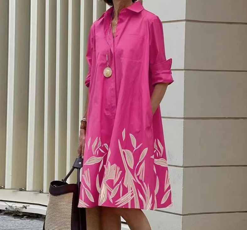 Elegant Casual Printed Women's Midi Dress | Flattering Summer Style for Any Occasion