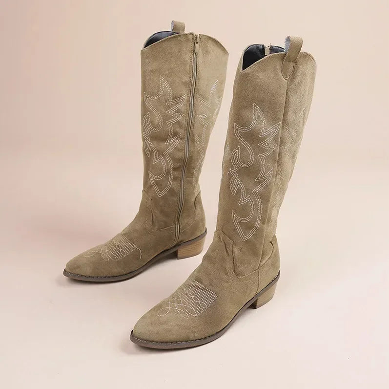 Delphine | Chic Embroidered Cowgirl Boots for Women