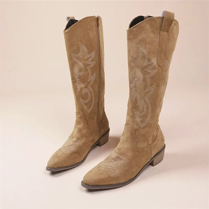 Delphine | Chic Embroidered Cowgirl Boots for Women