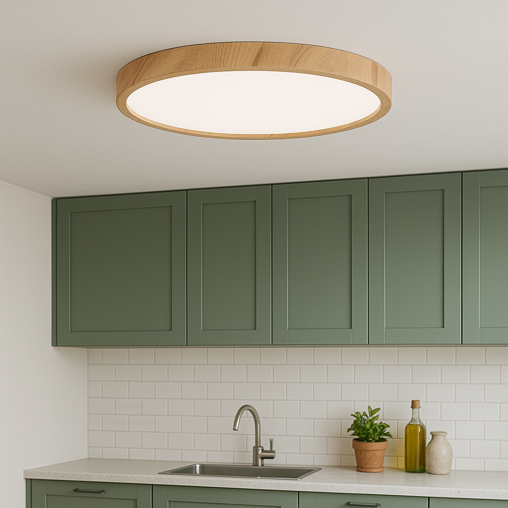 Evilon | Elegant Ceiling Lamp Featuring Warm Wood Grain Texture