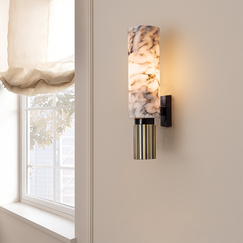 Eviora | Sleek Copper Stone Wall Lamp for Stylish Living Spaces