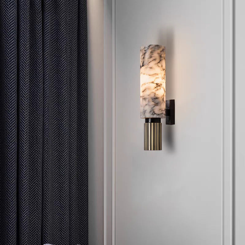 Eviora | Sleek Copper Stone Wall Lamp for Stylish Living Spaces