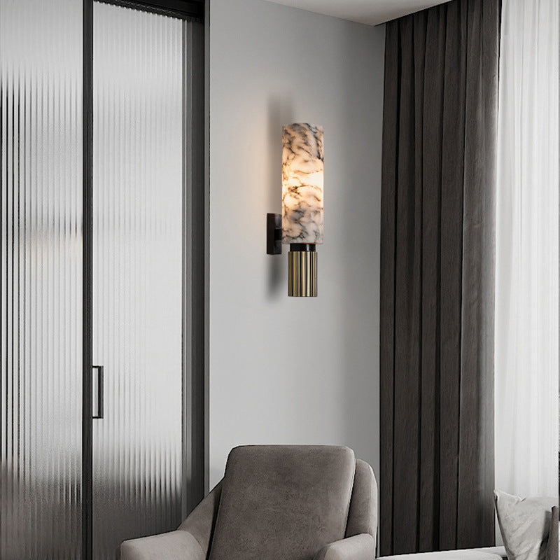 Eviora | Sleek Copper Stone Wall Lamp for Stylish Living Spaces