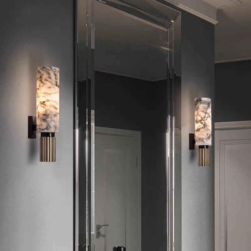 Eviora | Sleek Copper Stone Wall Lamp for Stylish Living Spaces