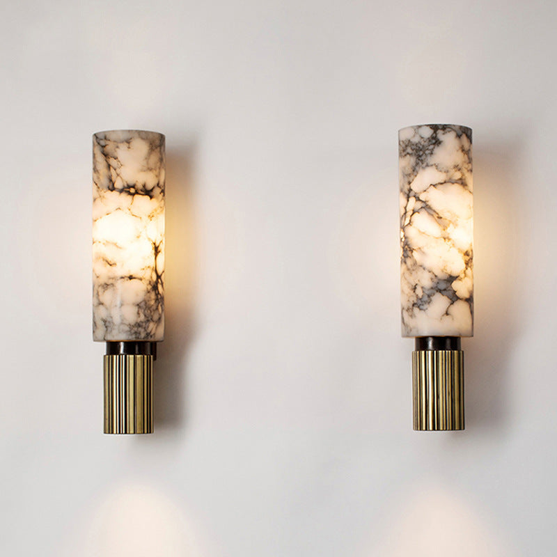 Eviora | Sleek Copper Stone Wall Lamp for Stylish Living Spaces