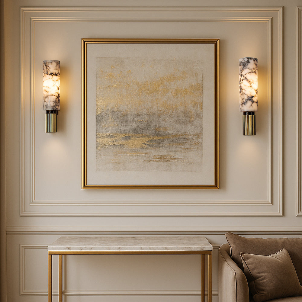 Eviora | Sleek Copper Stone Wall Lamp for Stylish Living Spaces
