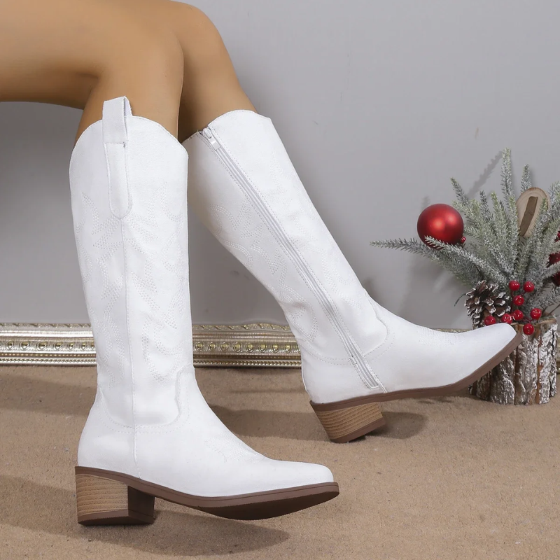 Seraphine | Stylish Blue Denim Cowboy Boots