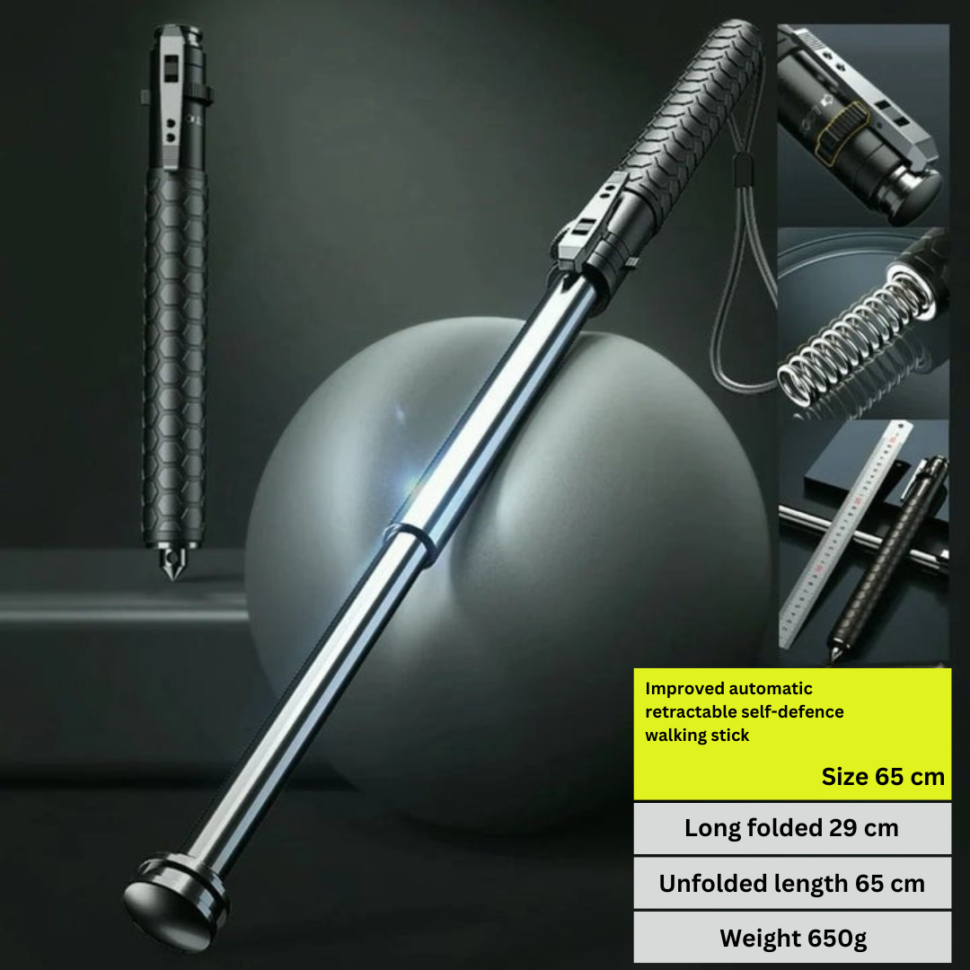 GuardStride | Automatic Self-Defense Hiking Pole for Outdoor Safety