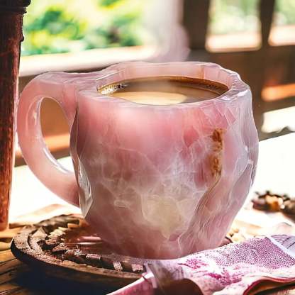 Handcrafted Mineral Crystal Mug | Insulated, Microwave Safe, 350-450 ml, Unique Design
