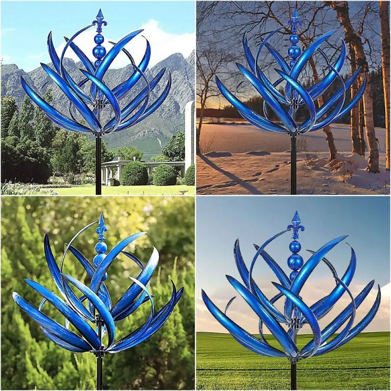 Harlow Wind-Driven Kinetic Art Sculpture | Artistic Metal Garden Spinner
