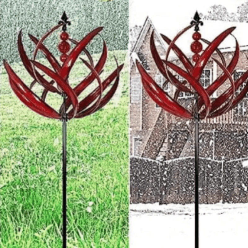 Harlow Wind-Driven Kinetic Art Sculpture | Artistic Metal Garden Spinner