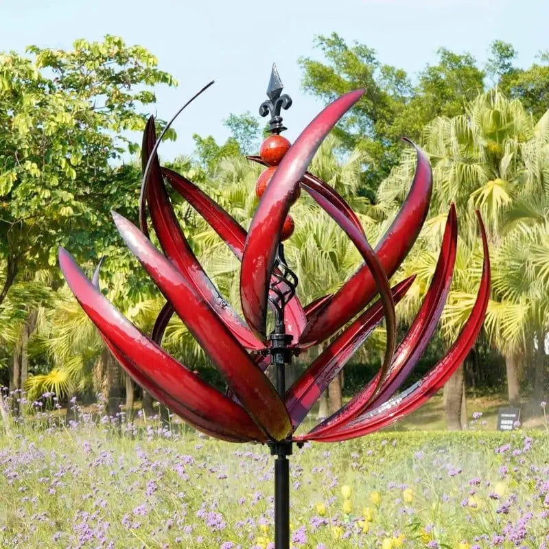 Harlow Wind-Driven Kinetic Art Sculpture | Artistic Metal Garden Spinner