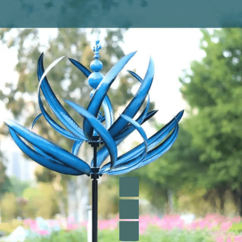 Harlow Wind-Driven Kinetic Art Sculpture | Artistic Metal Garden Spinner