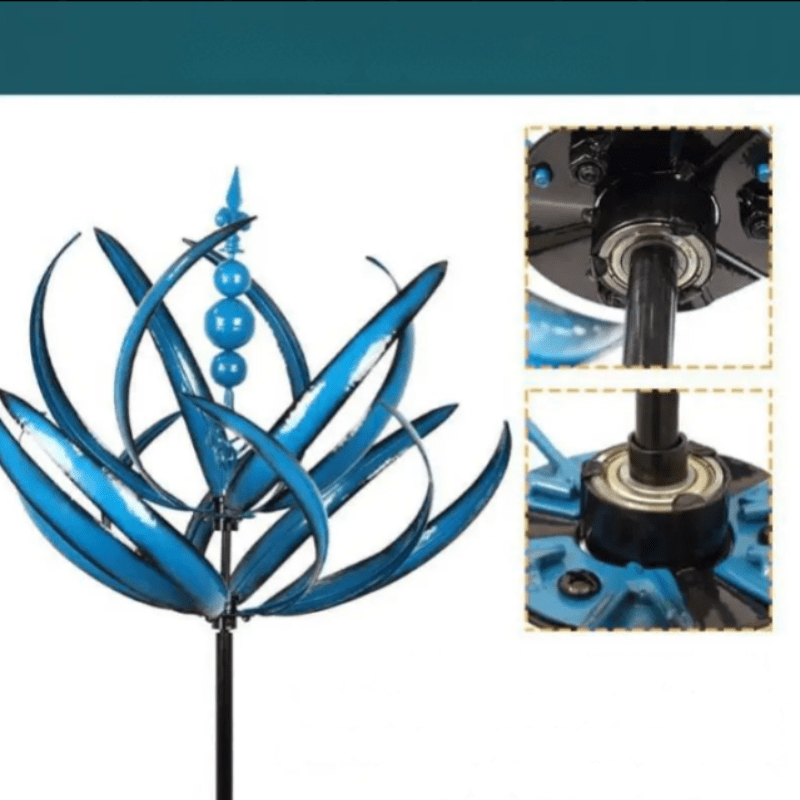 Harlow Wind-Driven Kinetic Art Sculpture | Artistic Metal Garden Spinner