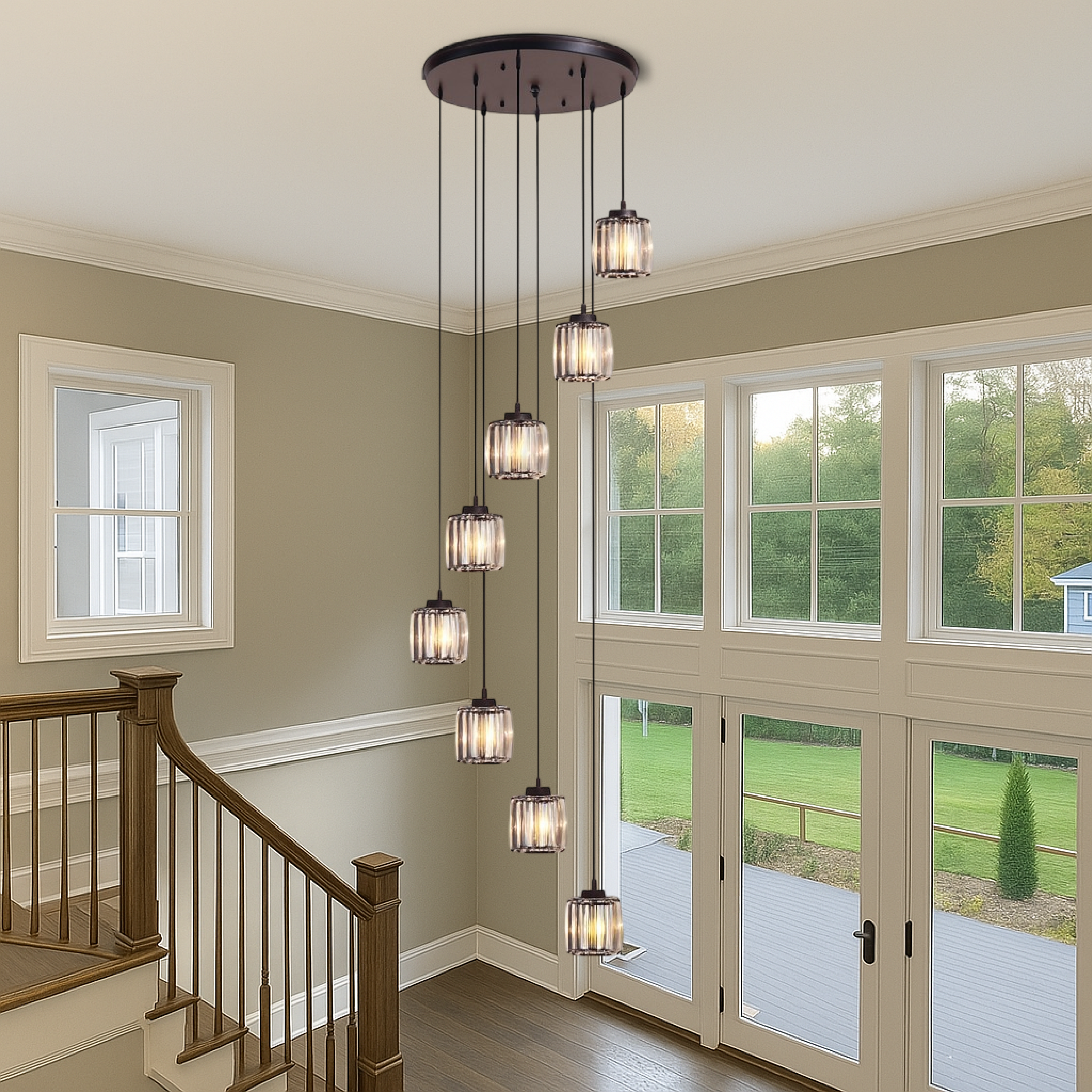Marbleux | Crystal Stair Chandelier
