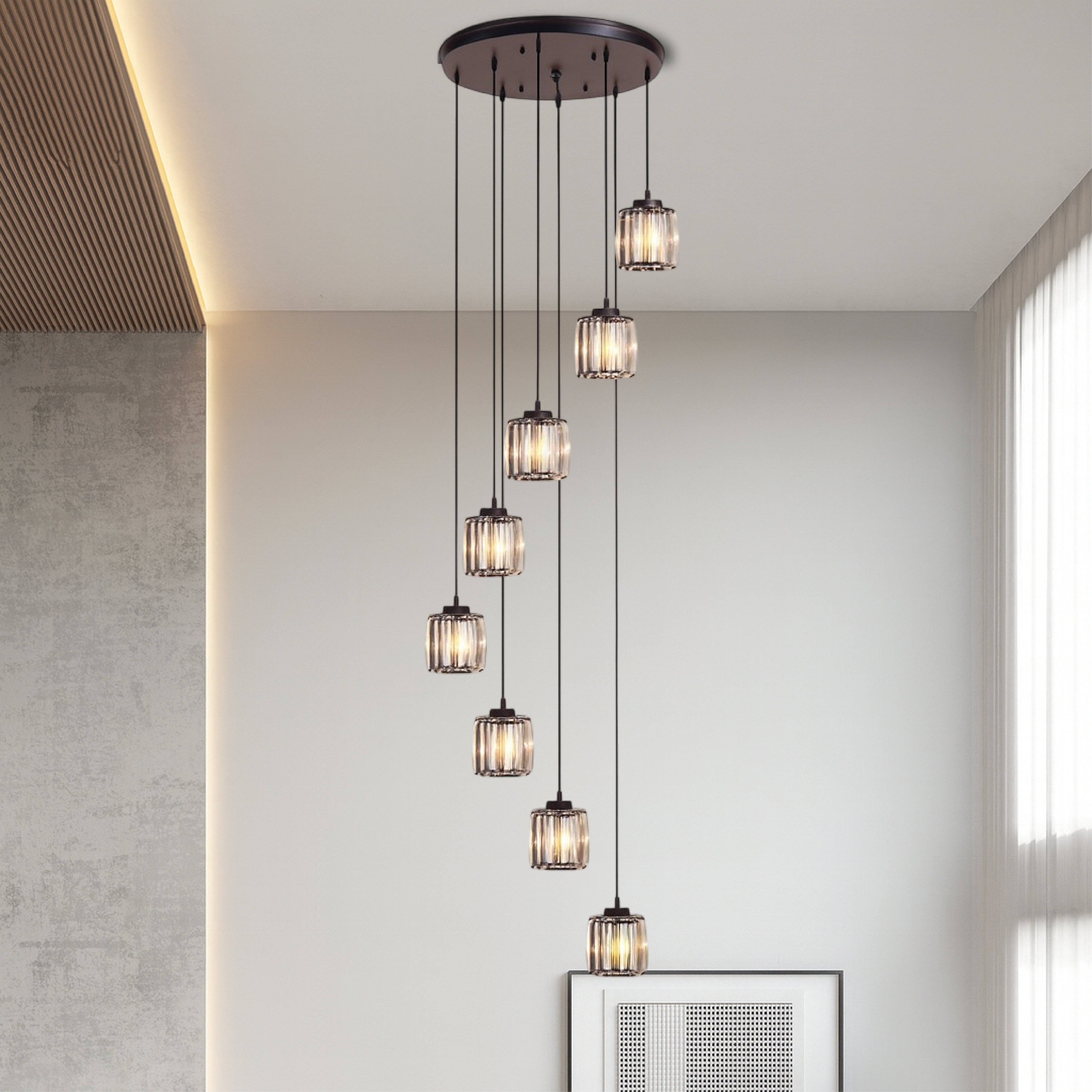 Marbleux | Crystal Stair Chandelier