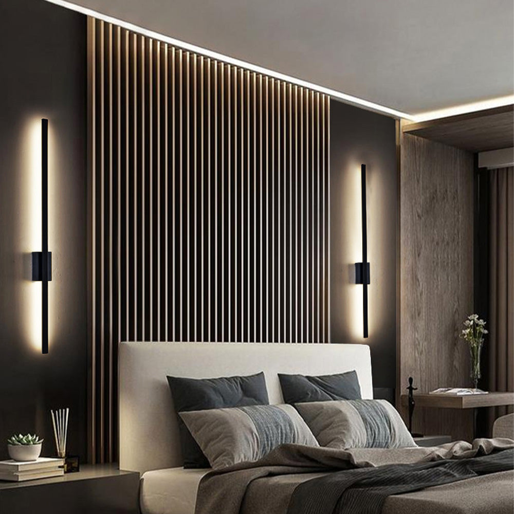 Lumetza | Industrial Minimalist Long LED Iron Wall Lights for Contemporary Living Room Décor and Stylish Illumination