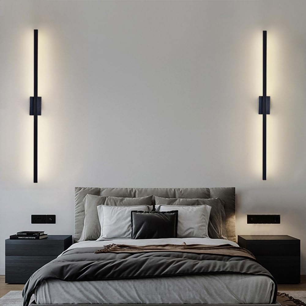 Lumetza | Industrial Minimalist Long LED Iron Wall Lights for Contemporary Living Room Décor and Stylish Illumination