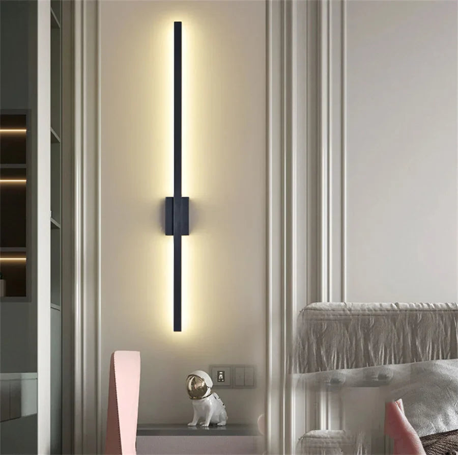 Lumetza | Industrial Minimalist Long LED Iron Wall Lights for Contemporary Living Room Décor and Stylish Illumination