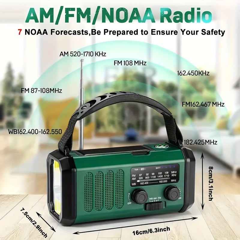 LifeLink Emergency Radio | Solar Panel and Hand Crank Powered, with NOAA Access, Integrated Flashlight, and USB Charger for a Compact Survival Device.
