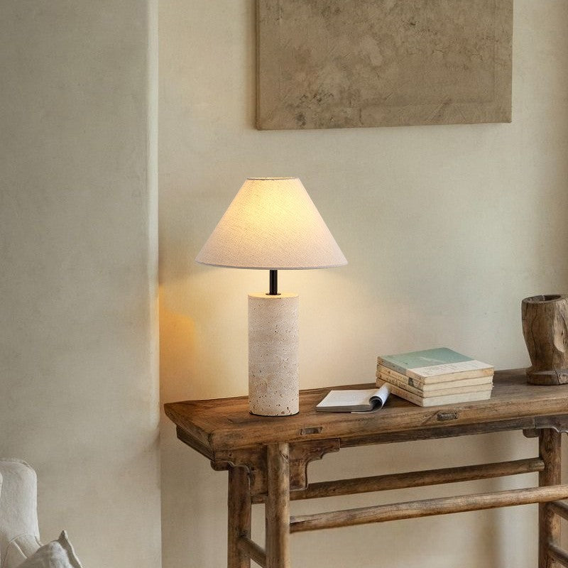 Artisanel | Lorie Marble + Linen Table Lamp