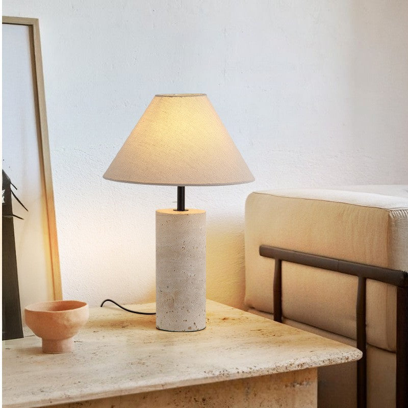 Artisanel | Lorie Marble + Linen Table Lamp
