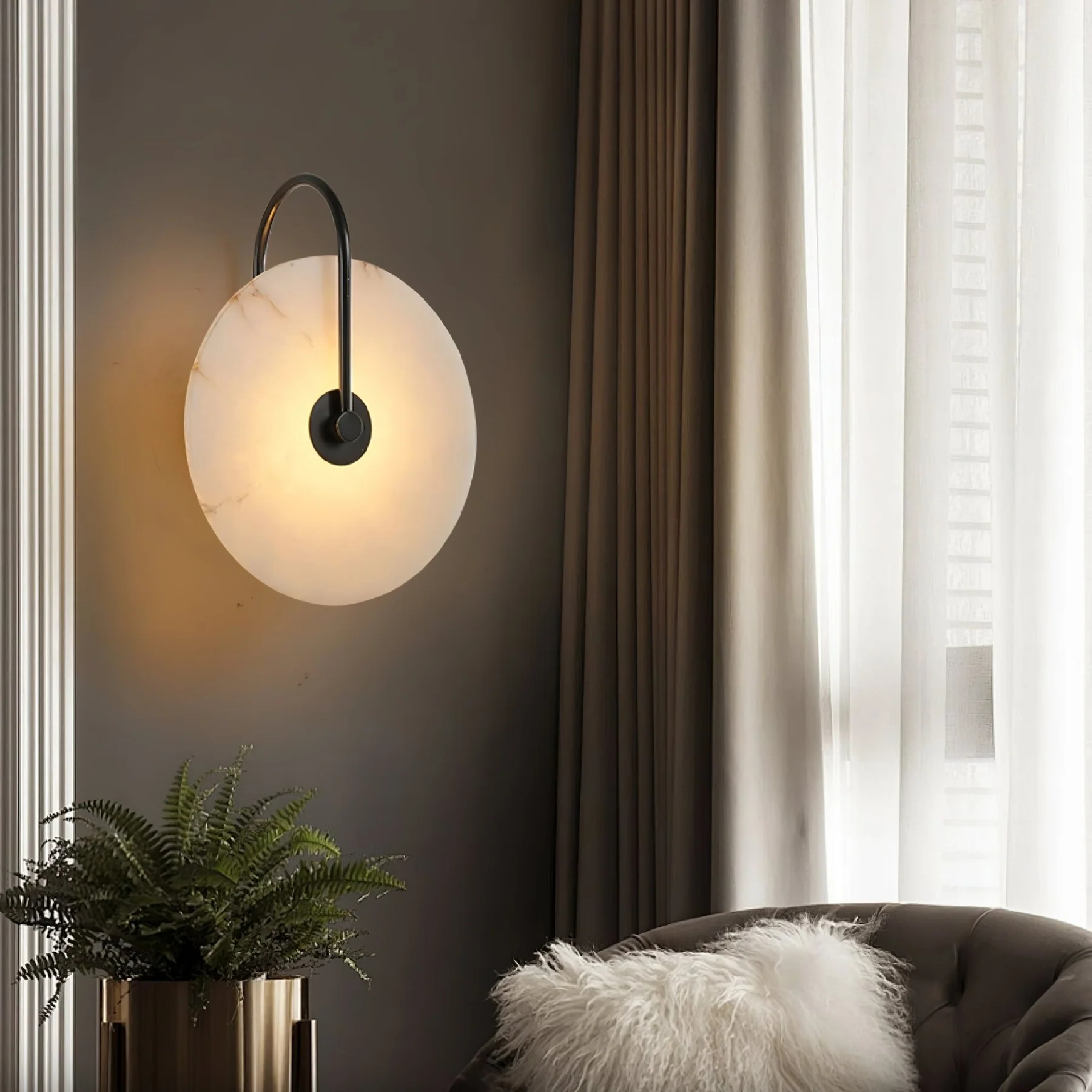 Lumenda | Elegant Alabaster Marble LED Wall Lamp for Modern Décor