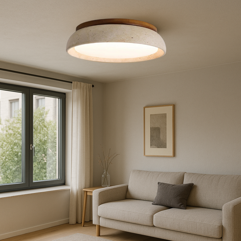 Lumeon | Classic Travertine-Style Ceiling Light for Sophisticated Spaces