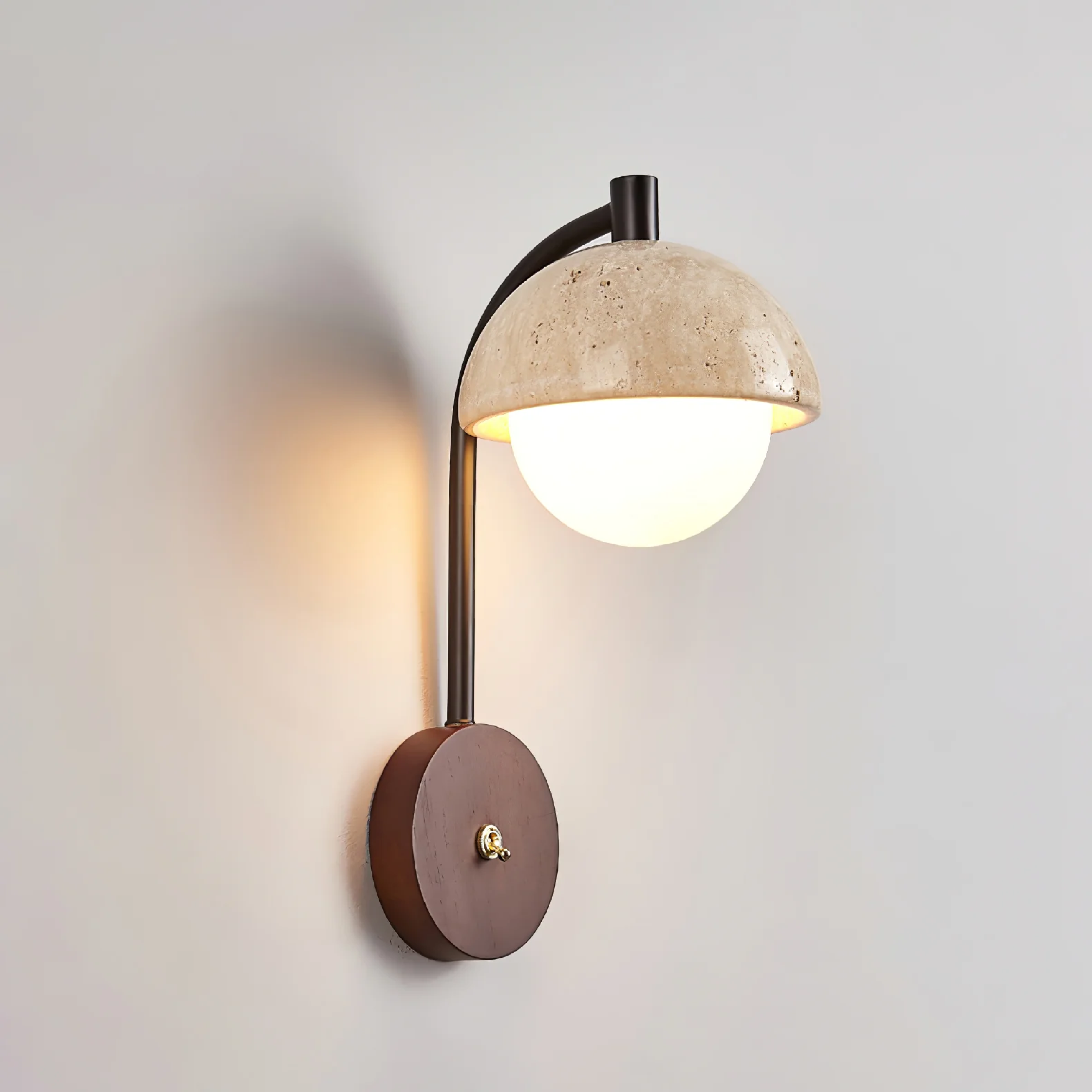 Lumeviax | Sculptural Arco Stone Wall Lamp for Vintage Charm