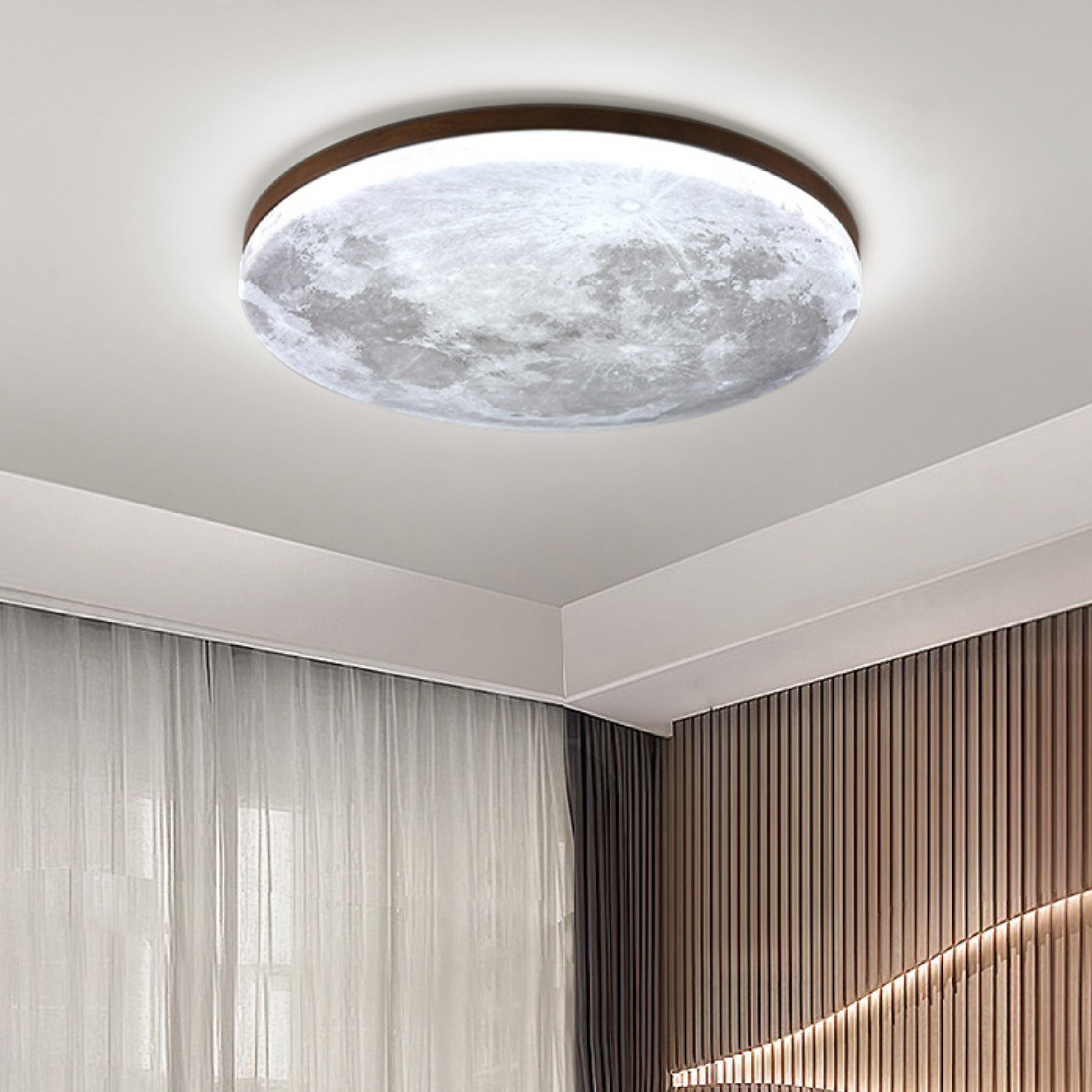 LumiGlow | Modern Luminous Moon Ceiling Light for Cozy Interiors