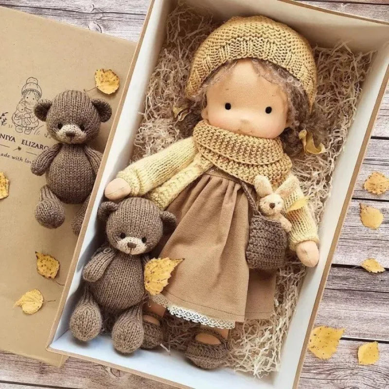 Luna | Waldorf Handmade Plush Doll – Soft Cotton Toy with Fabric Box — Cute & Cozy — For Children’s Birthday & Daily Imaginative Play