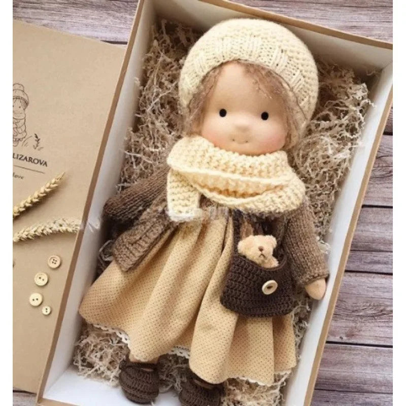 Luna | Waldorf Handmade Plush Doll – Soft Cotton Toy with Fabric Box — Cute & Cozy — For Children’s Birthday & Daily Imaginative Play